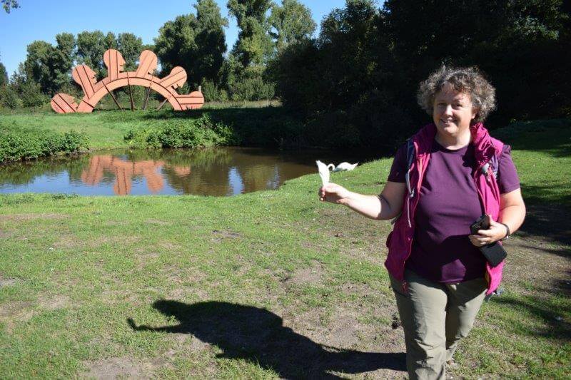 Wandern in Grevenbroich - Das Ettlrad, eines der Kunstwerke der Landesgartenschau