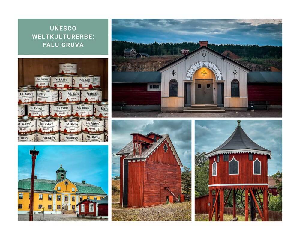 Historische Zechengebäude und Grubenmuseum der Kupfermine von Falun