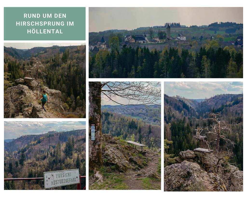 Wandern im Frankenwald am Aussichtspunkt Hirschsprung im Höllental