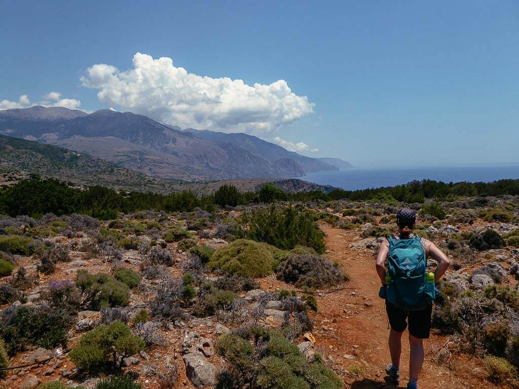 Couchflucht beim Wandern auf dem Küstenweg von Paleochora nach Sougia auf Kreta