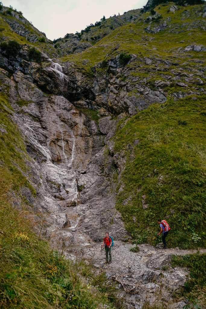 Wandertrilogie Allgäu - Wasserfall auf dem Gleitweg bei Oberstdorf