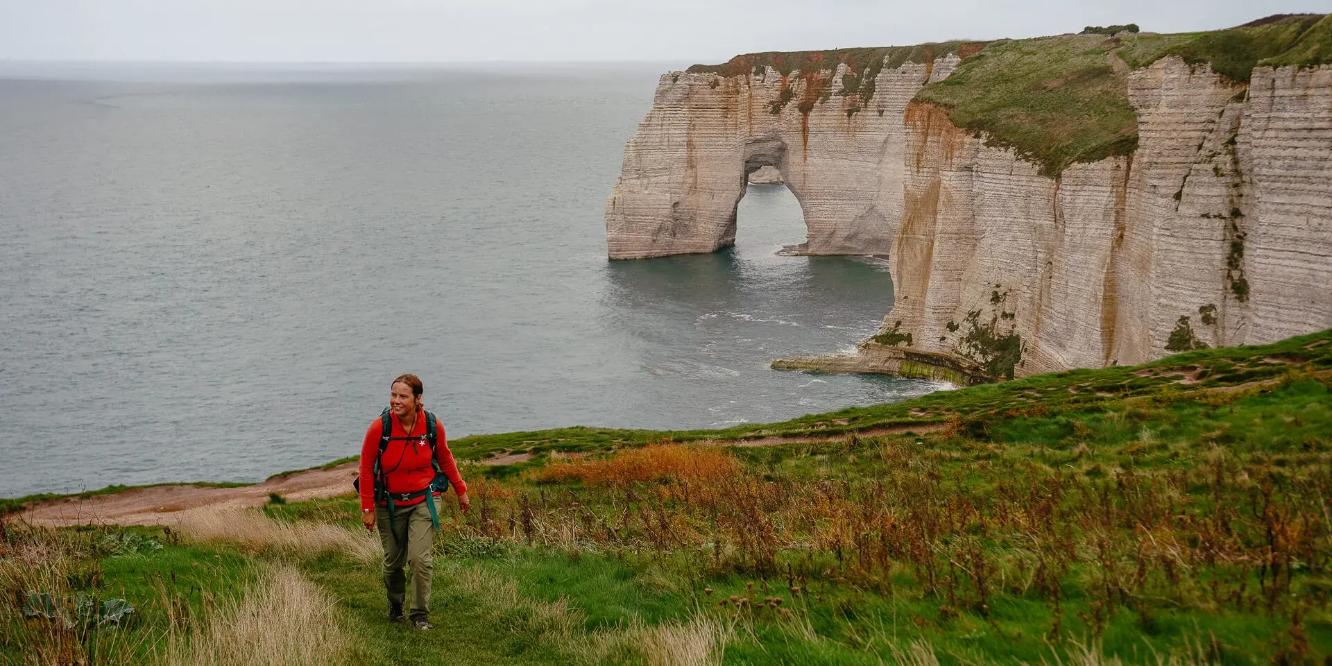 Normandie - Wandern auf dem Küstenwanderweg Gr21 entlang der Alabasterküste der Normandie