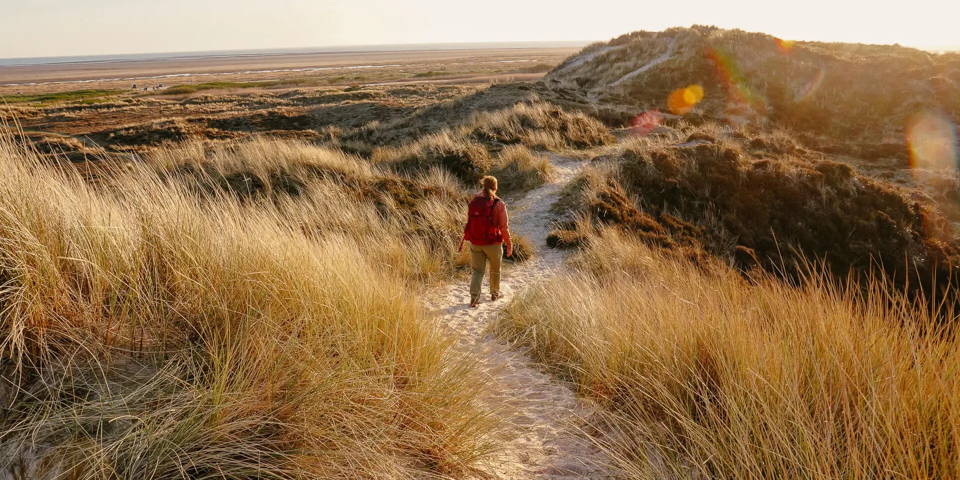 Fanø wandern durch die Dünen in Dänemark