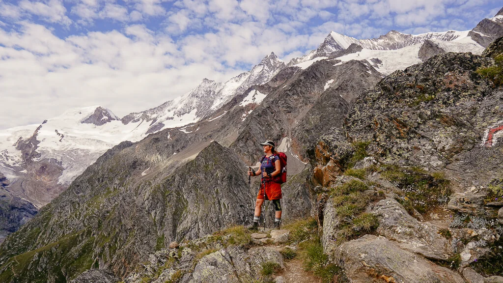 Saastal wandern von der Bergstation Hannig auf den Mällig