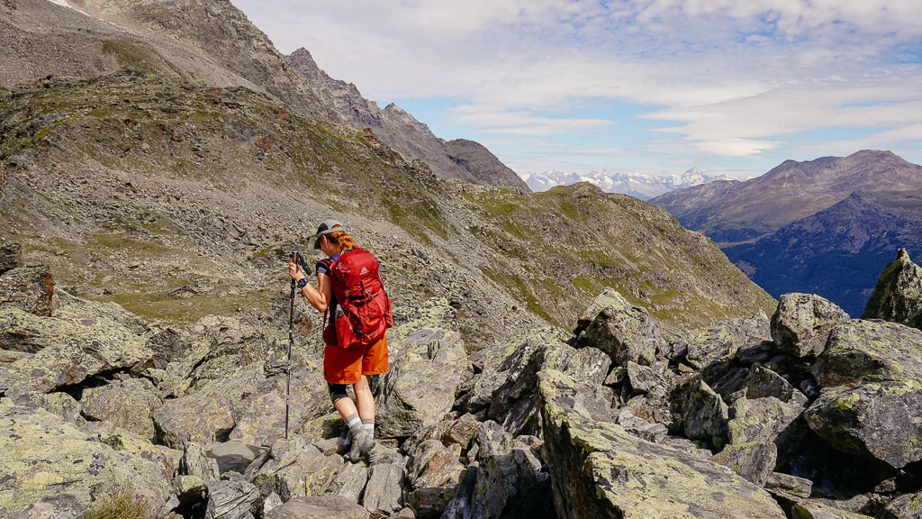 Saastal wandern auf dem Steinwildpfad am Berg Mällig