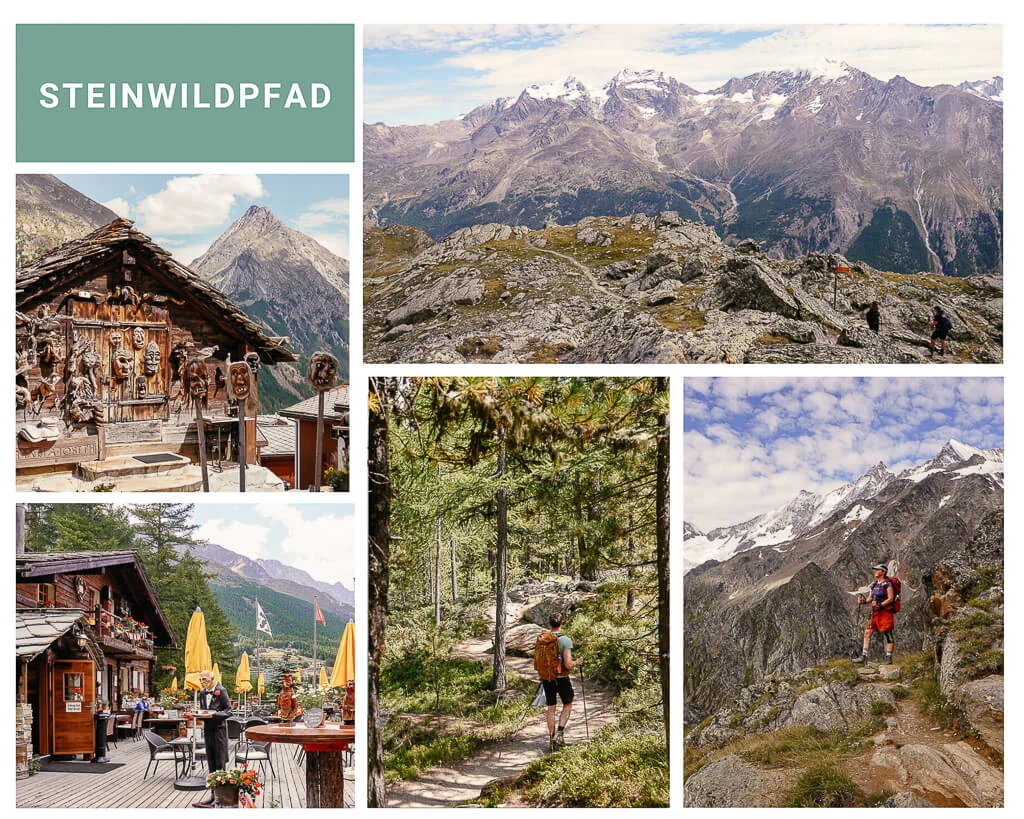 Saastal wandern auf dem Steinwildpfad bei Saas-Fee