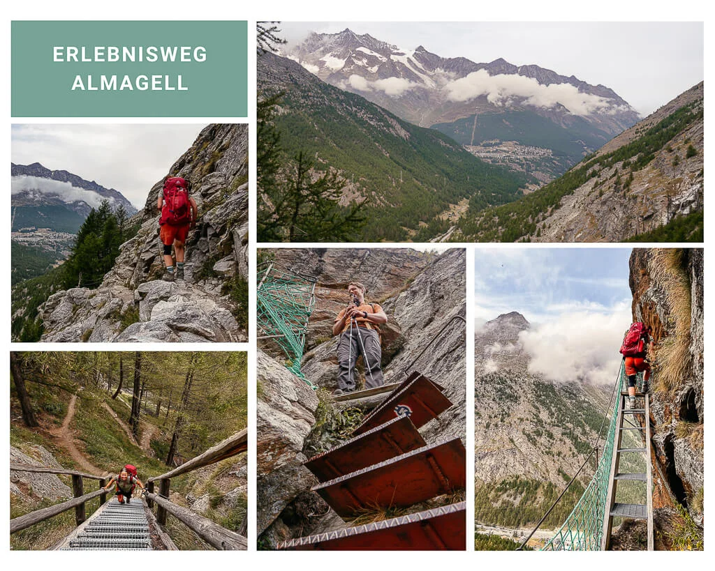 Saastal wandern auf dem abenteuerlichen Erlebnisweg Almagell
