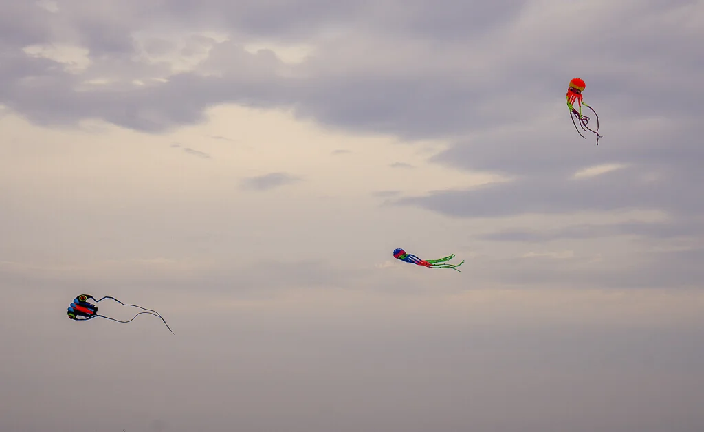 Drachen am Strand von Lakolk auf der Insel Rømø in Südjütland