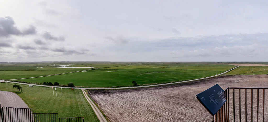 Ausblick auf die Marschlandschaft vom Marsk Tower in Südjütland/ Sønderjylland