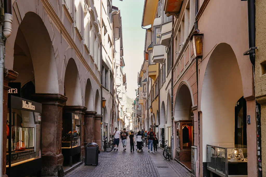 Bozen Laubengasse in der Altstadt