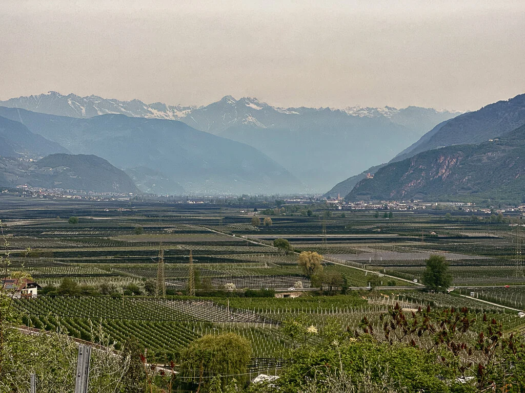 Ausblick auf Bozen bei der Radreise von Bozen nach Venedig